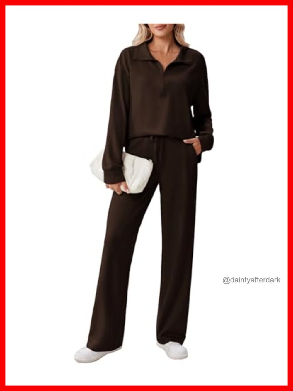 PINSPARK 2 Piece Sweatsuit Half Zip Tracksuit for Women
